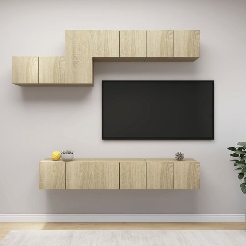 The Living Store Komplet TV omaric 7-delni sonoma hrast iverna plošča - Komplet TV Omaric, (21374172) Cene