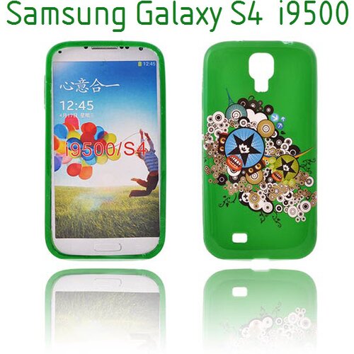  Gumijasti / gel etui Art za Samsung Galaxy S4 i9500 - Green Circles Slike