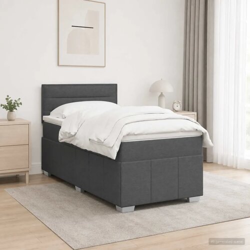  Boxspring krevet s madracem Tamnosiva 90 x 200 cm Tkanina - Tamnosiva 90 x 200 cm Dizajn linija Slike