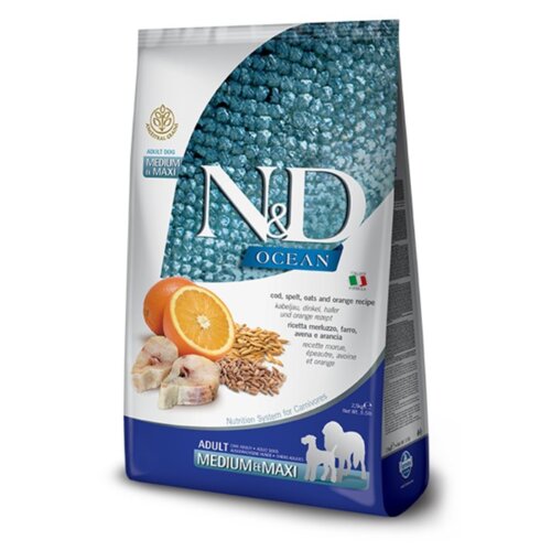 Farmina N&D Ocean hrana za pse - Bakalar, Spelta i ovas (Adult, Medium&Maxi) 12kg Cene