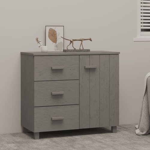 VidaXL komoda svetlo siva 90x40x80 cm trdna borovina Slike