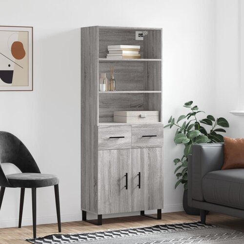 vidaXL Visoka komoda siva sonome 69 5x34x180 cm od konstruiranog drva Cijene