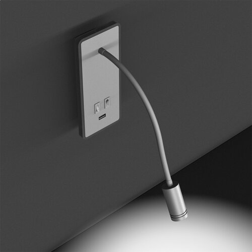  LED fleksibilna zidna lampica sa USB BASE LED/8W+LED/2W/230V bela Slike