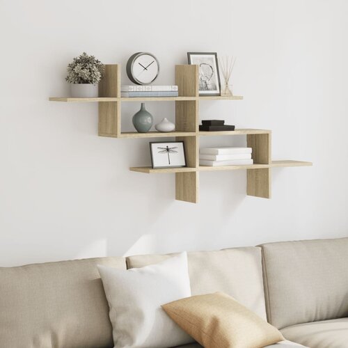  Zidna polica boja hrasta 124,5x18x60,5 cm konstruirano drva Slike