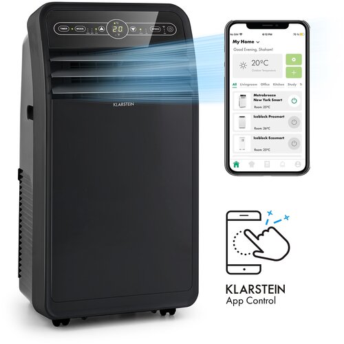Klarstein metrobreeze New York Smart 7k, prijenosna klima, 7000 BTU / 2,1 kW, energetski razred A, daljinski upravljač Slike