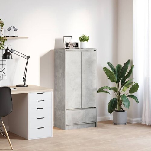 VidaXL Ormarić s ladicom beton sivi 55,5x34x119,5 cm konstruirano drvo Slike