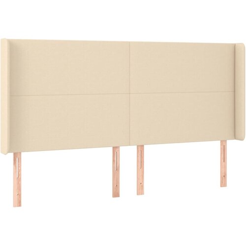 Maison Chic vzglavna omarica - nočna omarica - posteljna omarica z u&amp;scaron;esi krem 203x16x118/128 cm blago, (21708542) Slike