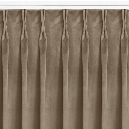  Curtain VILA color beige style classic flex 7.5 cm with double pleat velvet 135x300 HOMEDE Slike