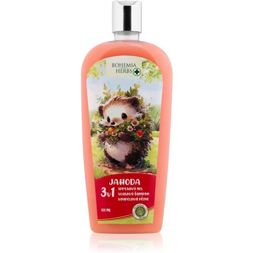 Bohemia Gifts &amp;amp; Cosmetics Bohemia Herbs Strawberry kupka s mjehurićima i gel za kupanje 500 ml Slike