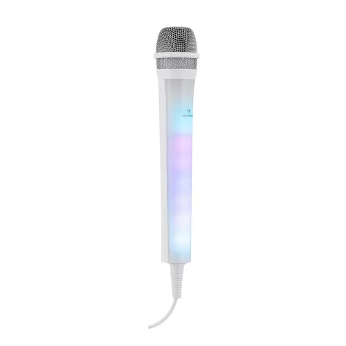 Auna Kara Dazzl karaoke mikrofon sa LED svjetlosnim efektom, Bijela boja