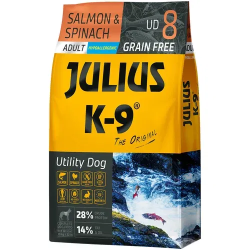 Julius-K9 Adult z lososom in špinačo - 10 kg