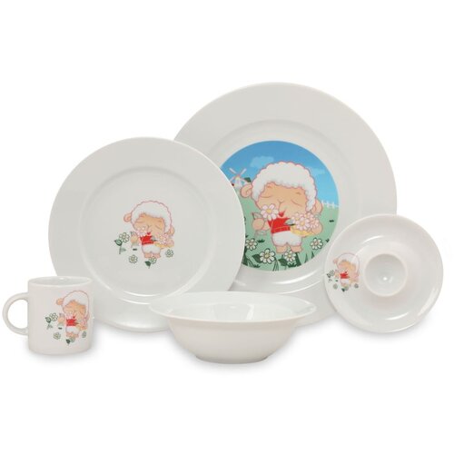 K&amp;uuml;tahya Porselen 5-dijelni dječji porculanski blagovaonski set Sheep Slike