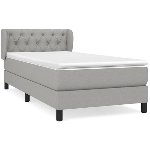Maison Chic Box spring postelja - Vzmetna postelja z vzmetnico svetlo siva 80x200 cm blago SL7448, (21900885) Cene