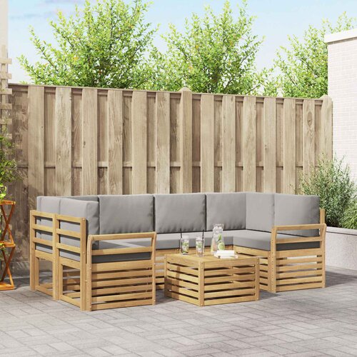  Set vanjskih sofa 7 kom. Bijela i svjetlosiva Poliester Cijene