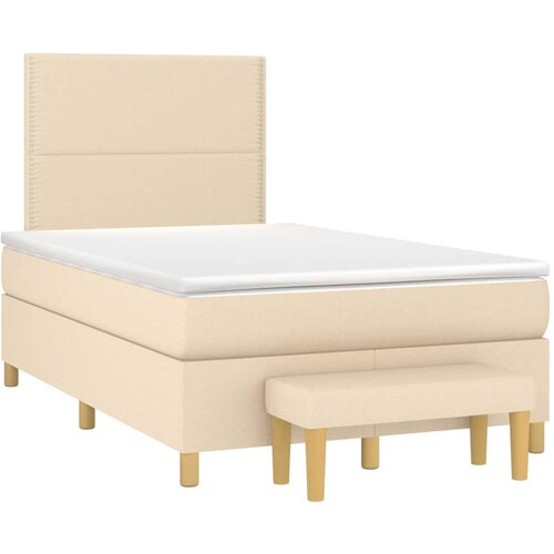 vidaXL Krevet box spring s madracem krem 120 x 190 cm od tkanine Cene