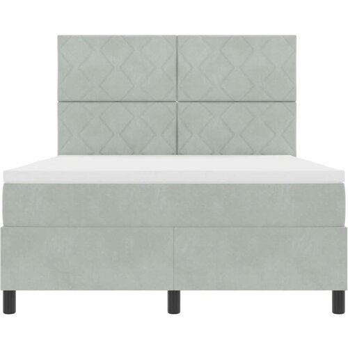 vidaXL Box Spring Krevet s Madracem Svjetlosiva 160x200 cm Baršun Cene