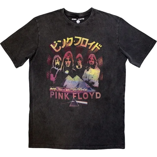 Pink Floyd Košulja Japan Poster Stone Wash Unisex Charcoal Grey XL