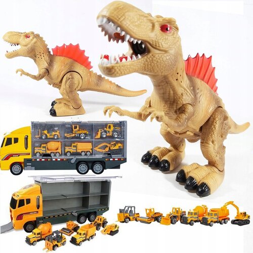 Rosfix Interaktivna figurica - tiranozaver REX + Tovornjak vlečna služba + 6 avtomobilov, (21667758) Cene