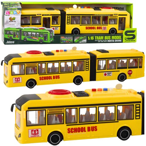 Školski dvostruki autobus za igru sa svjetlosnim i zvučnim efektima 1:16 - žuti Cene