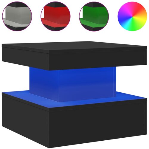 Maison Chic Klubska mizica - kavna mizica - Nizka mizica z LED lučkami črna 50x50x40 cm, (21752253) Slike