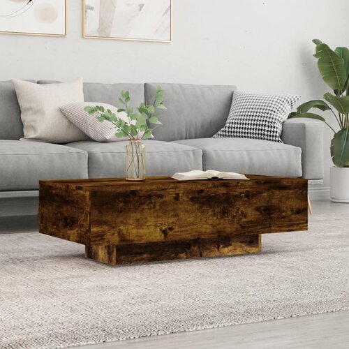 The Living Store Klubska mizica dimljeni hrast 100x49,5x31 cm inženirski les - Klubska Mizica, (21573909) Cene