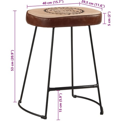  Barski stolci 2 kom tamnosmeđi 40 x 29,5 x 53 cm Slike