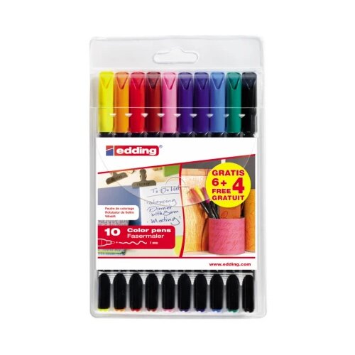  Flomasteri E-1200 1mm 1/10 (8+2 gratis) etui Edding 08L1200Q11 Slike