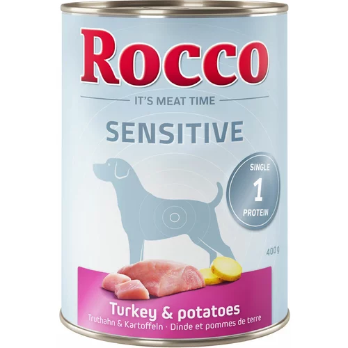 Rocco 5 + 1 gratis! Mokra pasja hrana Sensitive 6 x 400 g - Puran & krompir