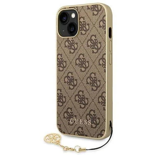 Guess Guhcp14mgf4gbr silikonski ovitek za iphone 14 plus - rjav z obeskom