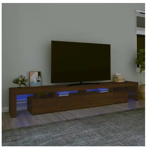  TV omarica z LED lučkami rjav hrast 260x36,5x40 cm