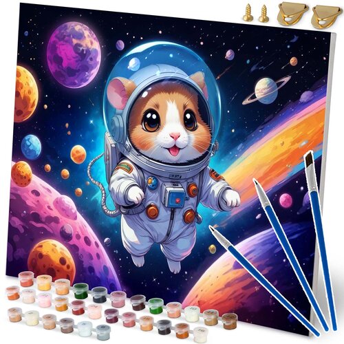 Massido Paint by Numbers Kit - Astronaut Design 40x50 cm for All Ages, (21738662) Cene