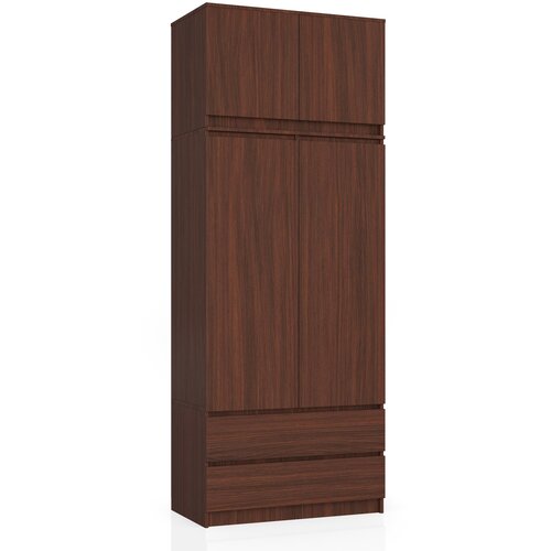AKORD Garderobna Omara Z Nadgradnjo, 2 Vrata In 2 Predala, Wenge, (5000331719) Cene