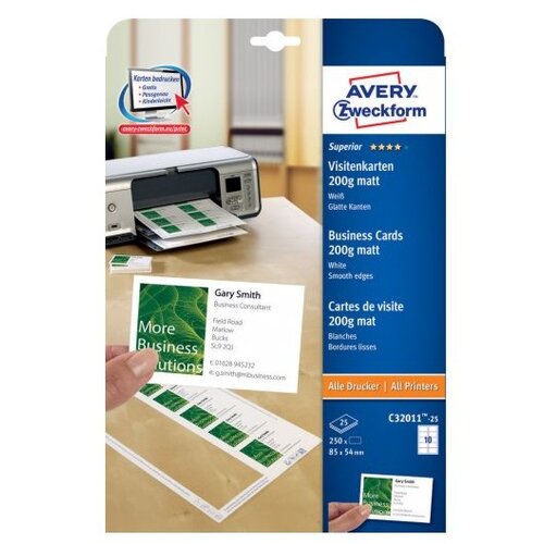 Avery Zweckform Vizitke 85 x 54 mm, 200 g/m&amp;sup2; Slike