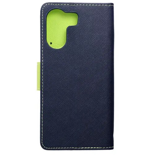 Oem Fancy Book futrola za XIAOMI Redmi 13c / POCO C65 tamnoplava / limeta Slike