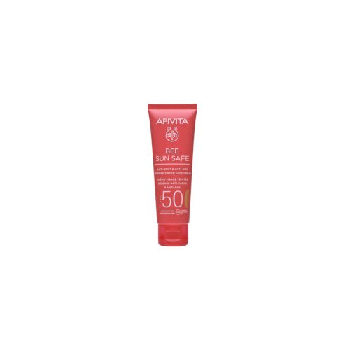 Apivita Bee Sun Safe Anti-age tonirana krema GOLD SPF50+ Slike