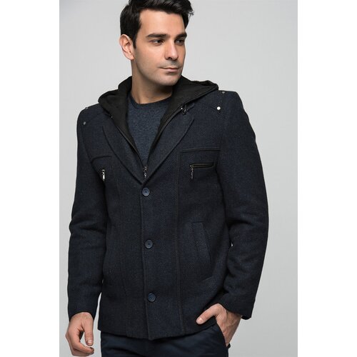 Dewberry K7532 MEN&amp;#039;S COAT-PATTERNED NAVY BLUE Slike