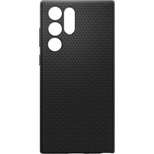 Spigen Ovitek za Samsung Galaxy S22 Ultra, silikonski z ucinkom križanja, nedrseci robovi - crn, (20632263) Cene