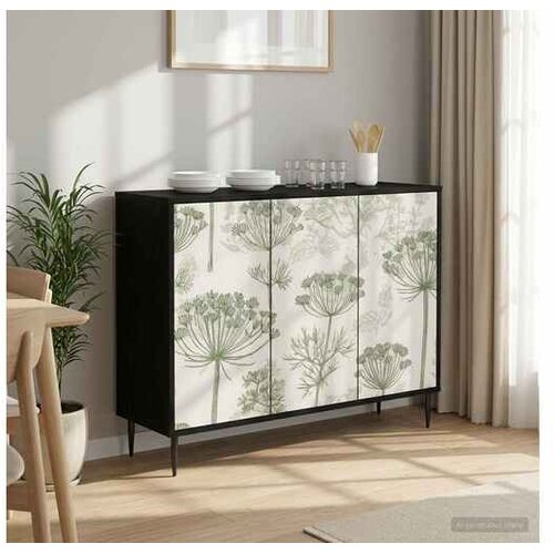 vidaXL Kreveta GOTHA Crni hrast 102 x 33 x 76 cm Konstruirano drvo - Zeleni uzorak drveta Cijene