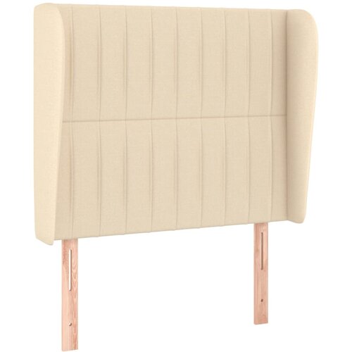 VidaXL Vzglavje z u&amp;scaron;esi krem 83x23x118/128 cm blago, (20953718) Slike