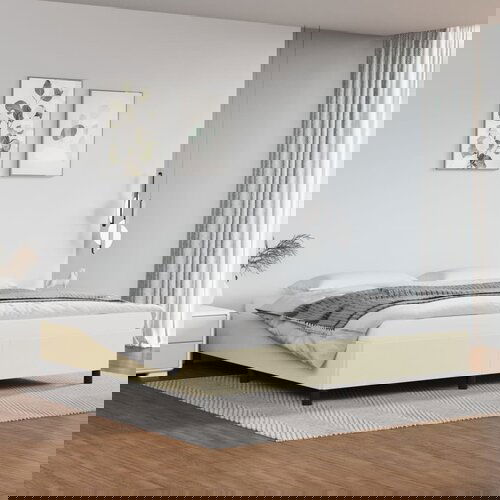 The Living Store Posteljni okvir krem 200x200 cm umetno usnje - Posteljni Okvir, (21526252) Cene