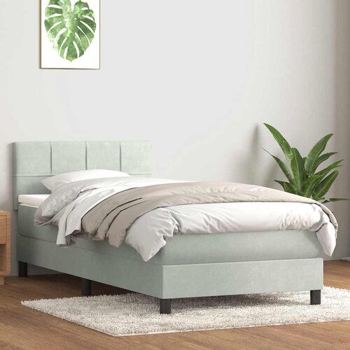 Box Spring krevet s madracem svijetlo sivi 80x220 cm samt Cijene
