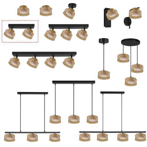  Brilagi - LED Spot lampa AURA LUX 2xGX53/30W/230V crna/zlatna Slike