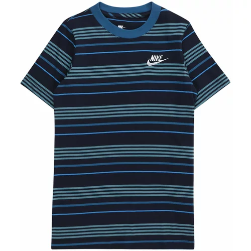 Nike Sportswear Majica 'CLUB' mornarsko plava / svijetloplava / svijetlozelena / prljavo bijela