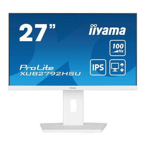 Iiyama Monitor 68,6 cm (27,0") XUB2792HSU-W6 2560x1440 100Hz IPS 0,4ms HDMI DisplayPort 4xUSB3.2 Pivot Zvočniki sRGB99% FreeSync ProLite bele barve, (21135010) Cene