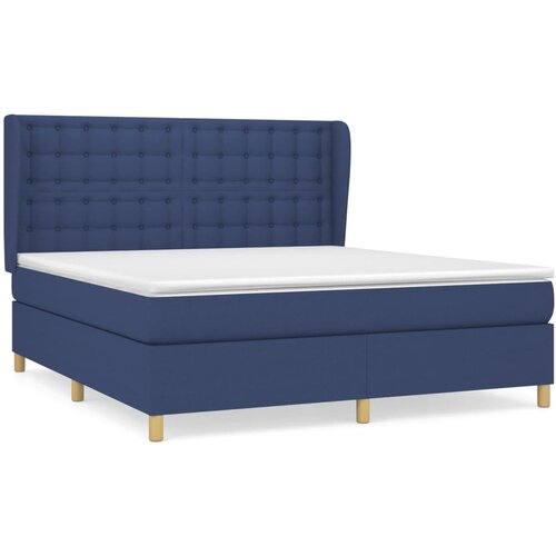 Maison Chic Box spring postelja - Vzmetna postelja z vzmetnico modra 160x200 cm blago SL2187, (21889062) Slike