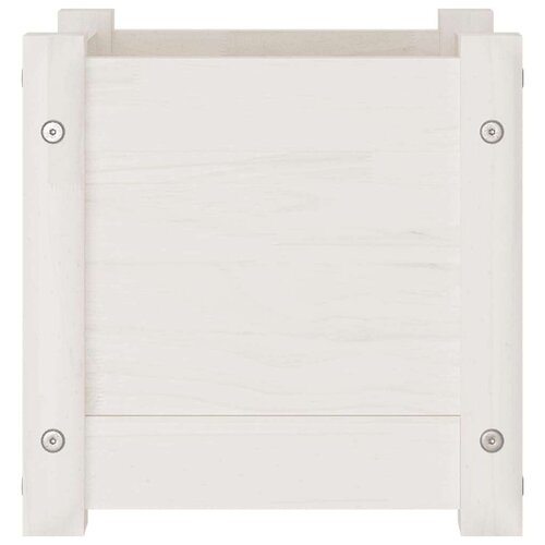 VidaXL Vrtna sadilica bijela 31 x 31 x 31 cm od masivne borovine Slike