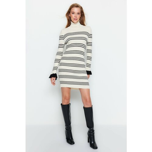 Trendyol Stone Mini Turtleneck Sweater Dress Cene