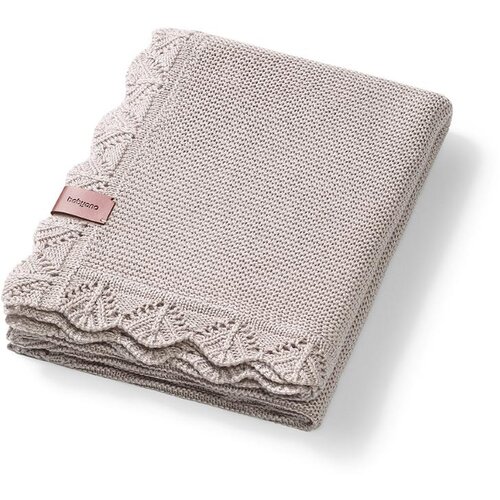BabyOno Pletena bambus dekica s volanom 75x100 cm, bež Slike