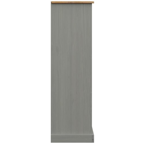 Maison Chic Regal za knjige VIGO sivi 90x35x114,5 cm od masivne borovine Slike