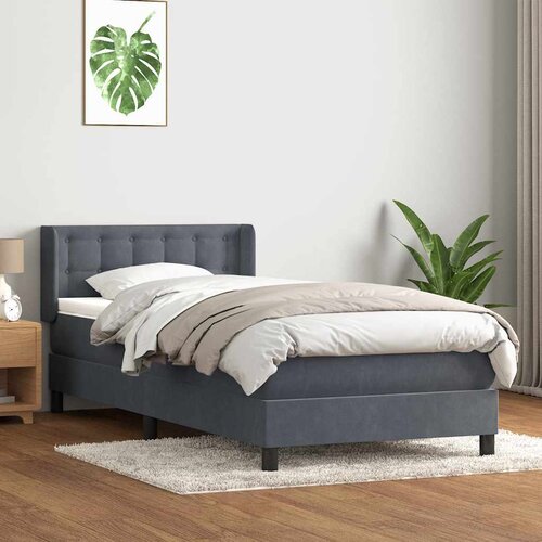 vidaXL Box spring krevet s madracem tamnosivi 80 x 220 cm bar&scaron;unasti Cijene